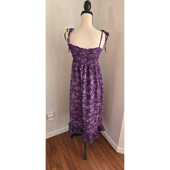 Blue gecko smocked chest purple maxi sundress dress medium? - Picture 3 of 7